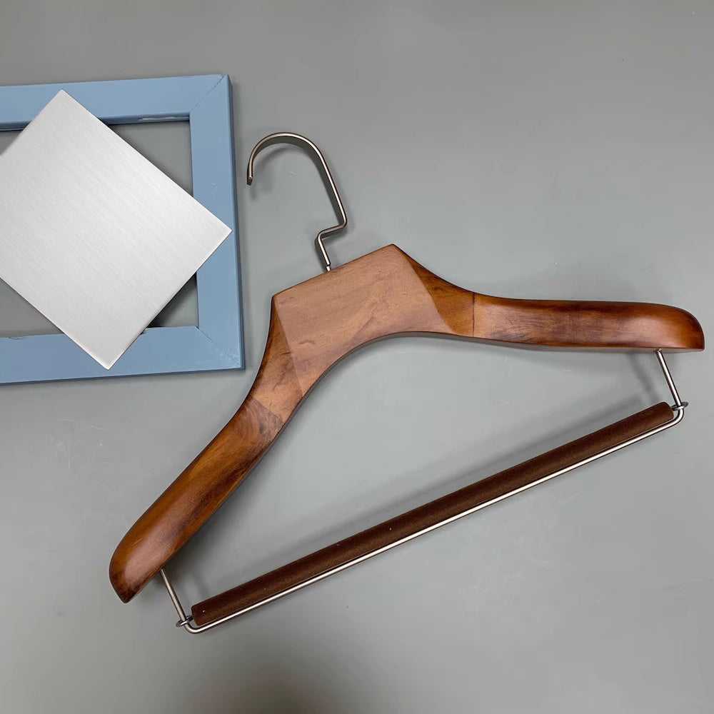 Premium Lotus Wood Hangers - Wide Shoulders, Non-Slip, Custom Logo, Men & Women’s Suits