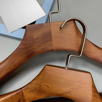 Premium Lotus Wood Hangers - Wide Shoulders, Non-Slip, Custom Logo, Men & Women’s Suits