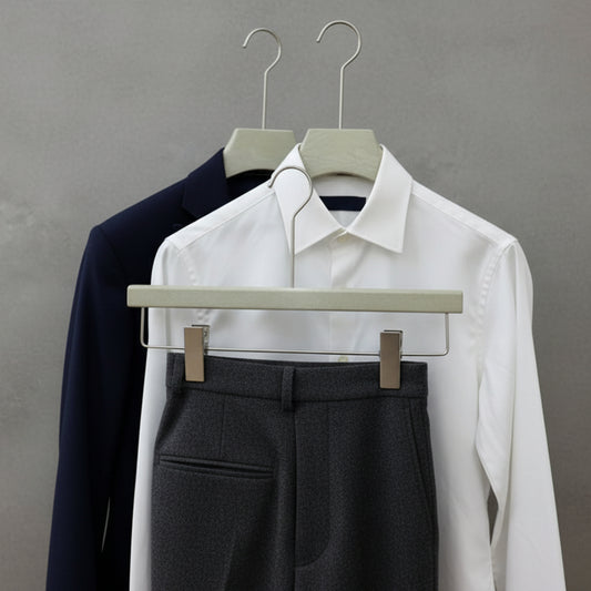 Premium Resin Hangers Set with Velvet Shoulders Non-Slip Suit & Pant Hangers