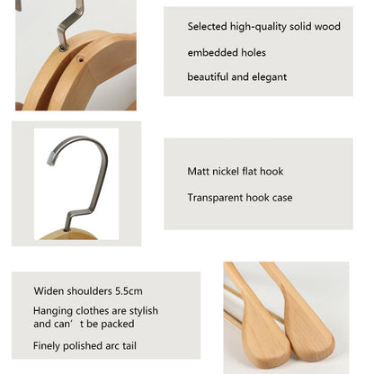 Premium Retro Wooden Hangers - Lotus Wood, Wide Shoulders, Non-Slip, Men & Women