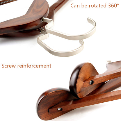 Premium Retro Wooden Hangers - Lotus Wood, Wide Shoulders, Non-Slip, Men & Women