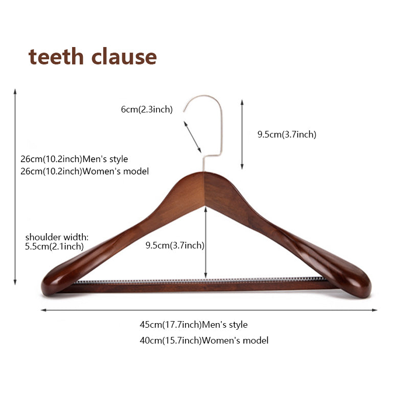 Premium Retro Wooden Hangers - Lotus Wood, Wide Shoulders, Non-Slip, Men & Women