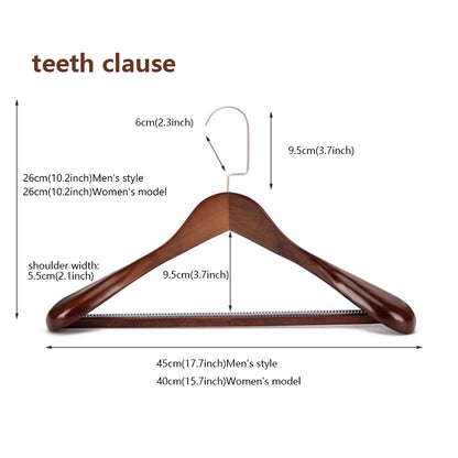 Premium Retro Wooden Hangers - Lotus Wood, Wide Shoulders, Non-Slip, Men & Women