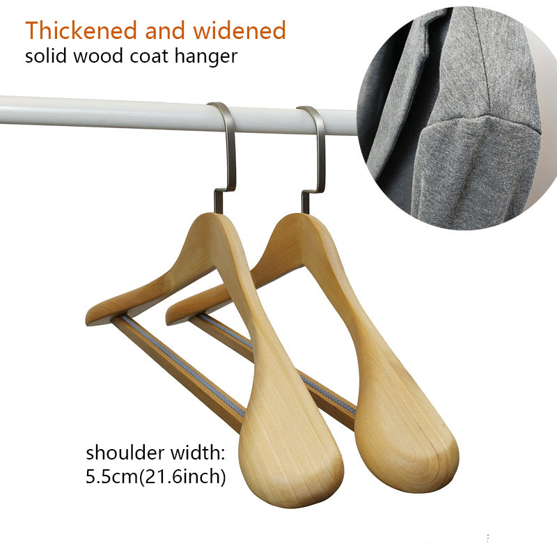 Premium Retro Wooden Hangers - Lotus Wood, Wide Shoulders, Non-Slip, Men & Women