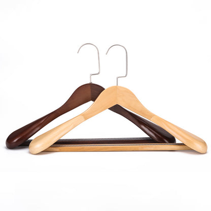 Premium Retro Wooden Hangers - Lotus Wood, Wide Shoulders, Non-Slip, Men & Women