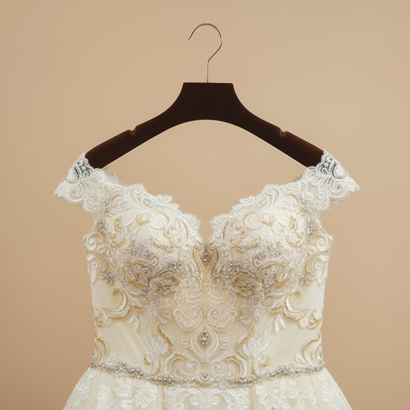 Premium Velvet Hangers Heavy Duty Wide Shoulder Wedding Dress Brown Gold Hook Customizable