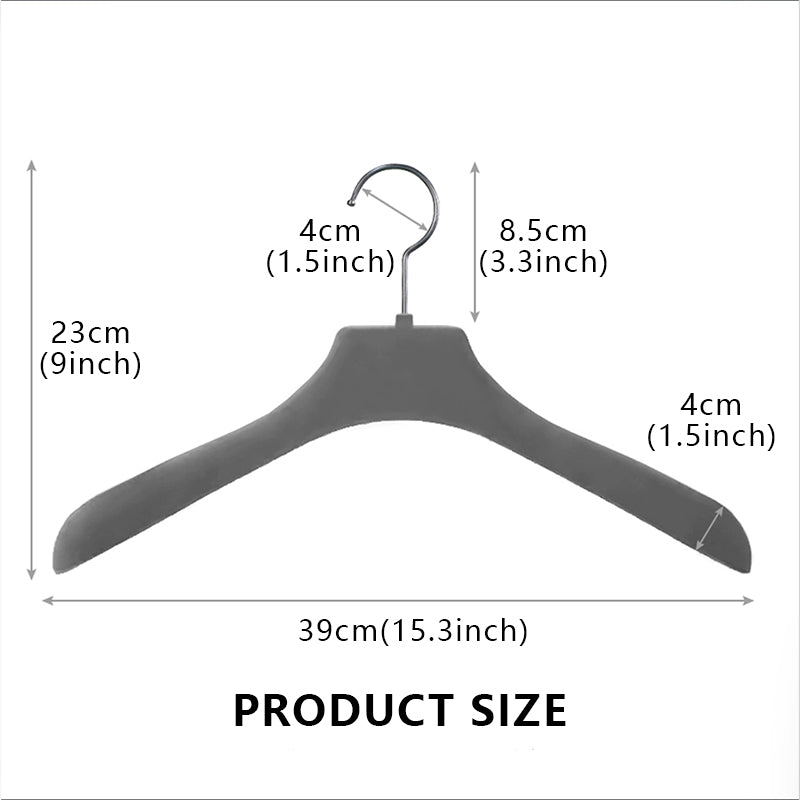 Premium Wide Shoulder Velvet Hangers for Suits Coats Down Jackets Non-Slip Boutique