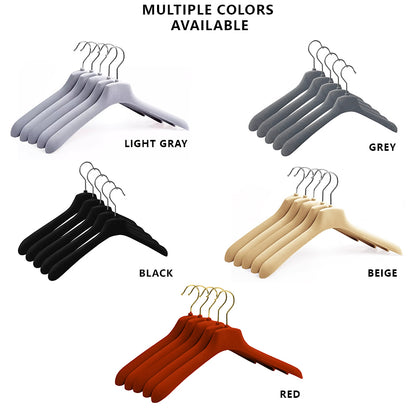 Premium Wide Shoulder Velvet Hangers for Suits Coats Down Jackets Non-Slip Boutique