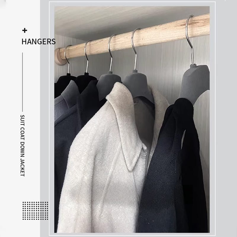 Premium Wide Shoulder Velvet Hangers for Suits Coats Down Jackets Non-Slip Boutique