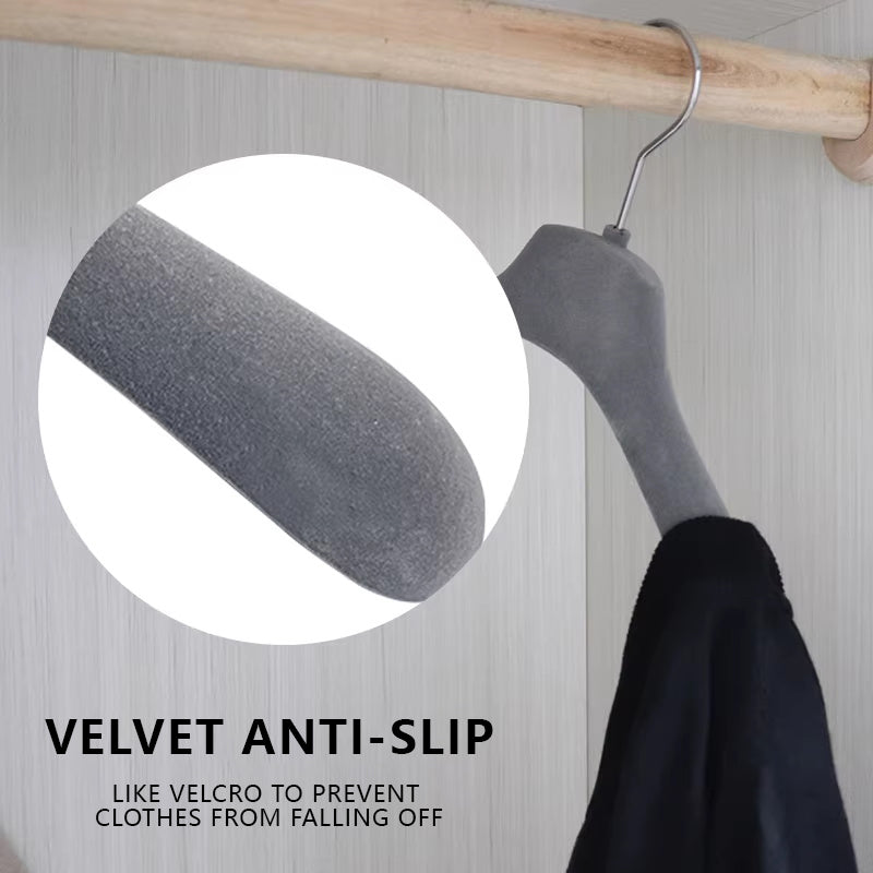 Premium Wide Shoulder Velvet Hangers for Suits Coats Down Jackets Non-Slip Boutique