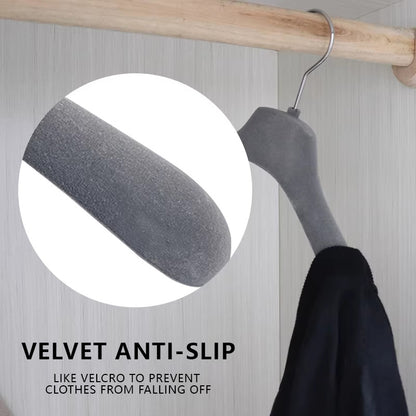 Premium Wide Shoulder Velvet Hangers for Suits Coats Down Jackets Non-Slip Boutique