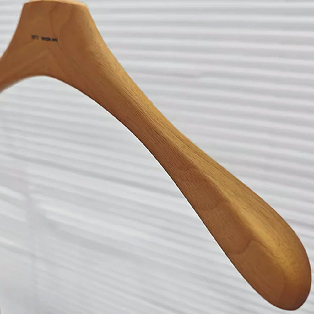 Premium Wooden Hangers Set - Brown Oak Adult Clothes Hangers with Custom Logo