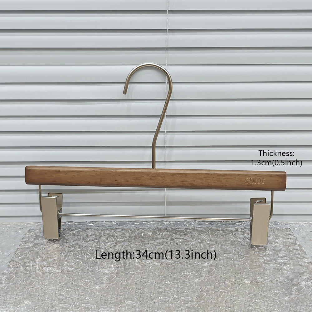 Premium Wooden Hangers Set - Brown Oak Adult Clothes Hangers with Custom Logo