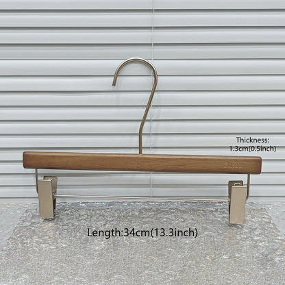 Premium Wooden Hangers Set - Brown Oak Adult Clothes Hangers with Custom Logo
