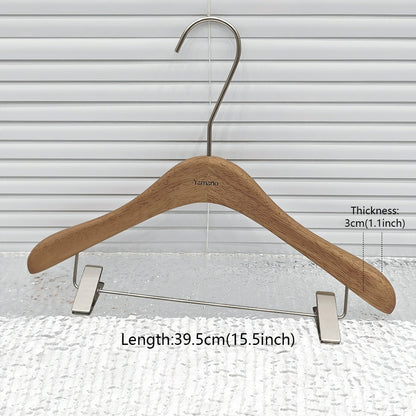 Premium Wooden Hangers Set - Brown Oak Adult Clothes Hangers with Custom Logo