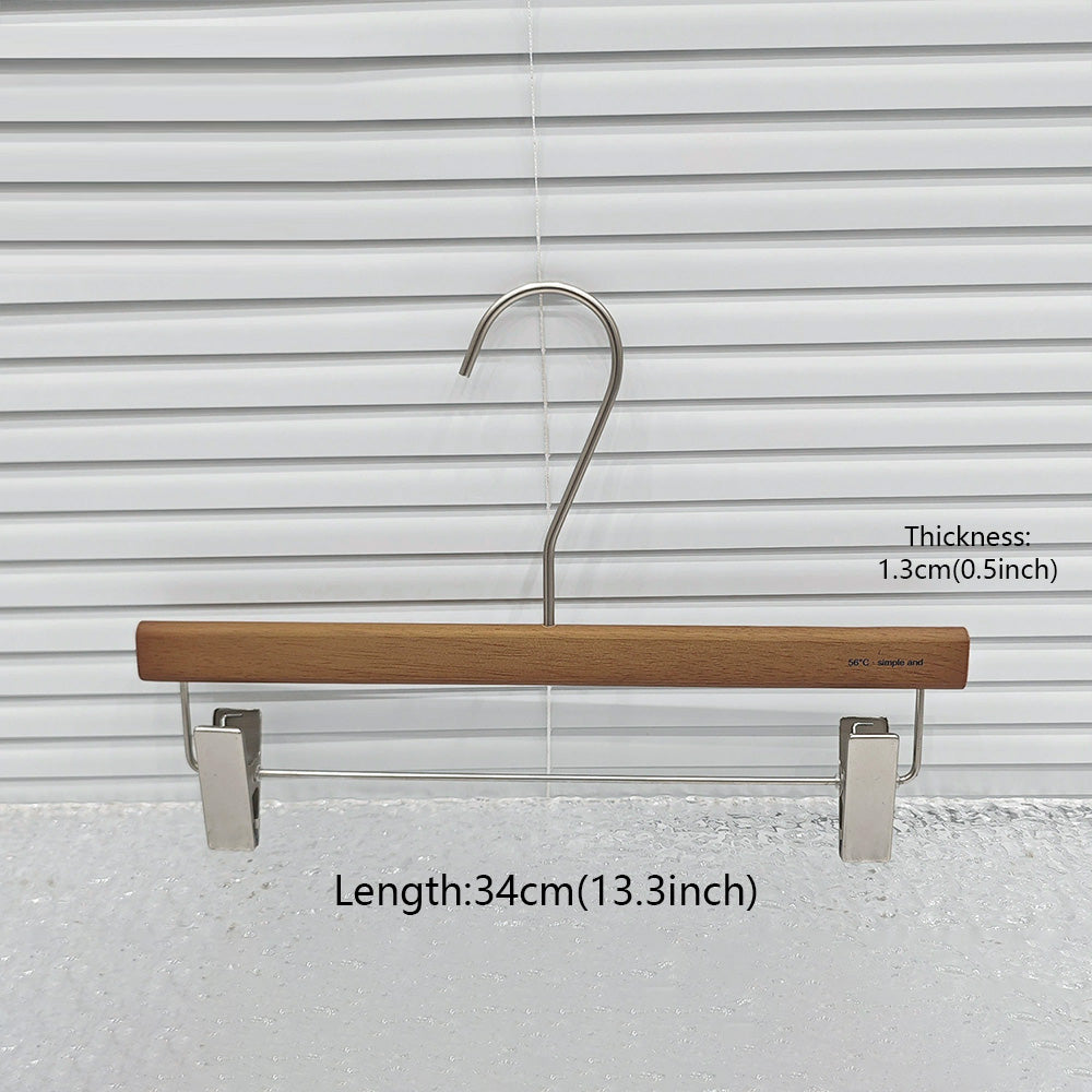 Premium Wooden Hangers Set - Brown Oak Adult Clothes Hangers with Custom Logo