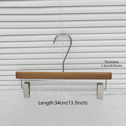 Premium Wooden Hangers Set - Brown Oak Adult Clothes Hangers with Custom Logo