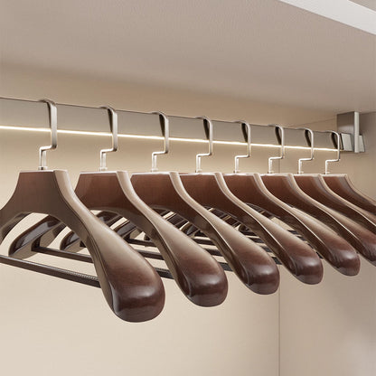 Premium Wooden Hangers with Bar - Non-Slip Wide Shoulder Hotel Boutique Display