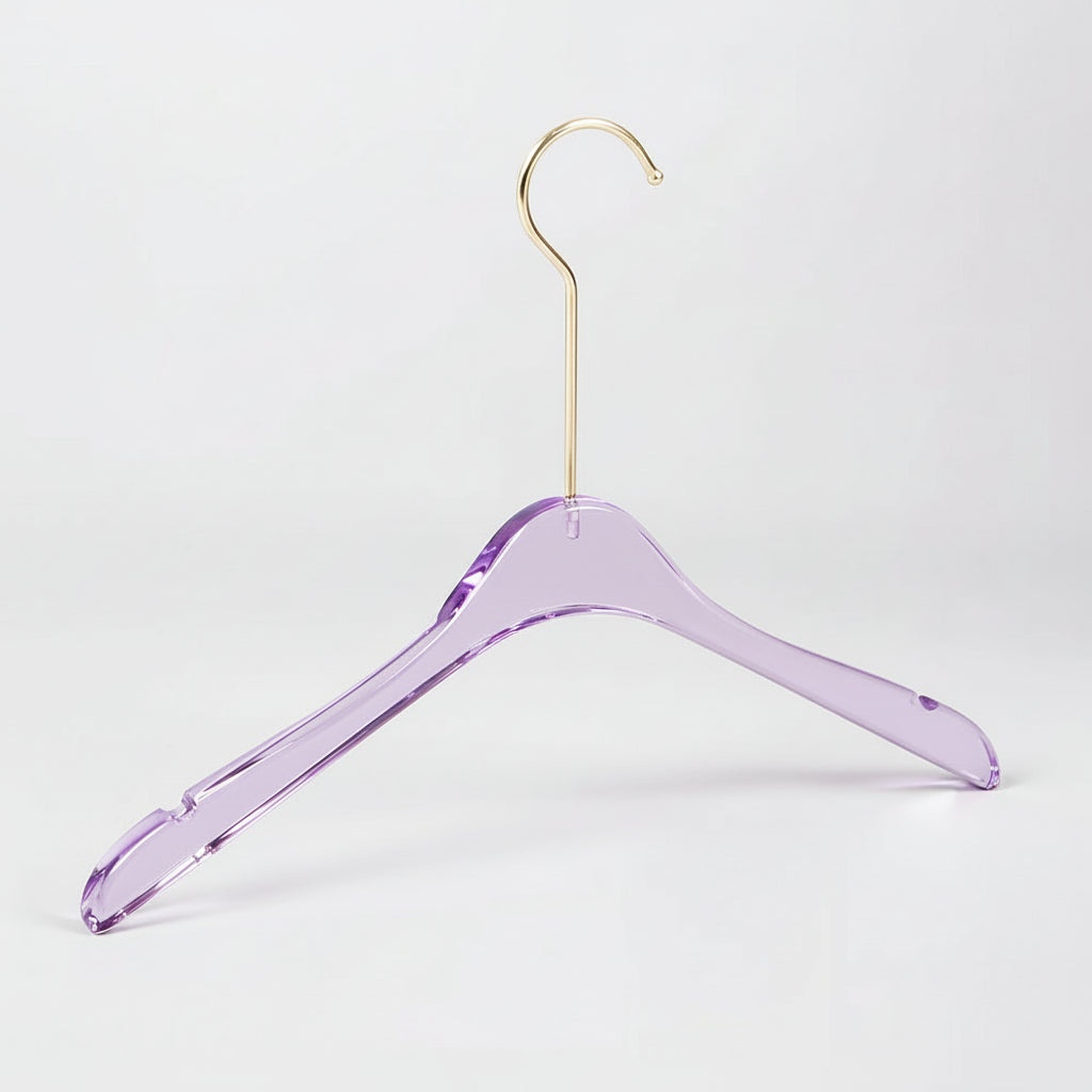 Purple Acrylic Clothes Hanger - Premium Long Hook for Dresses, Skirts & Pants Display