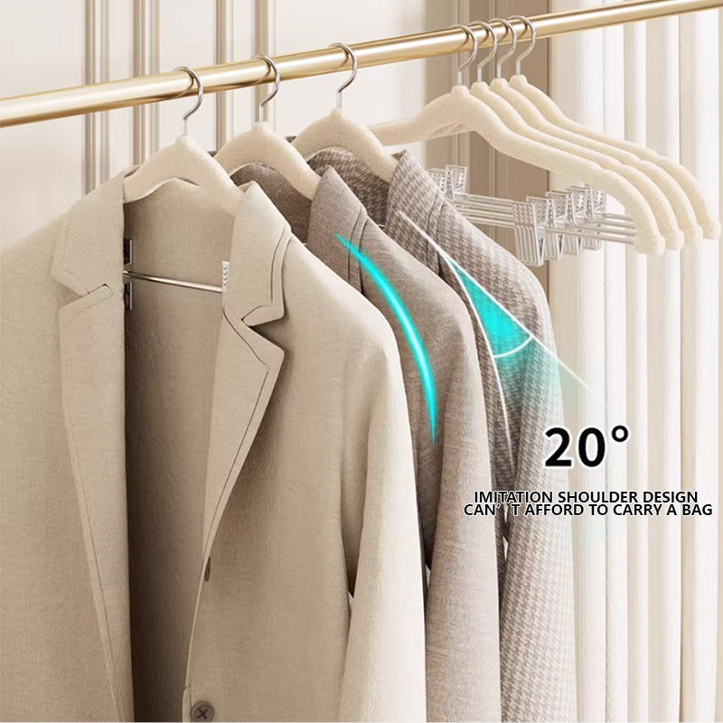 Space-Saving Velvet Hangers with Clips - Ultra Thin Non-Slip Hangers for Delicate Wear