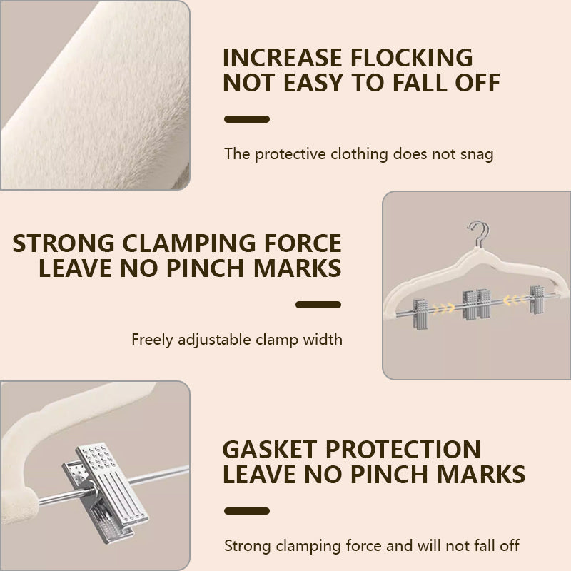 Space-Saving Velvet Hangers with Clips - Ultra Thin Non-Slip Hangers for Delicate Wear
