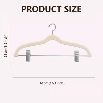 Space-Saving Velvet Hangers with Clips - Ultra Thin Non-Slip Hangers for Delicate Wear