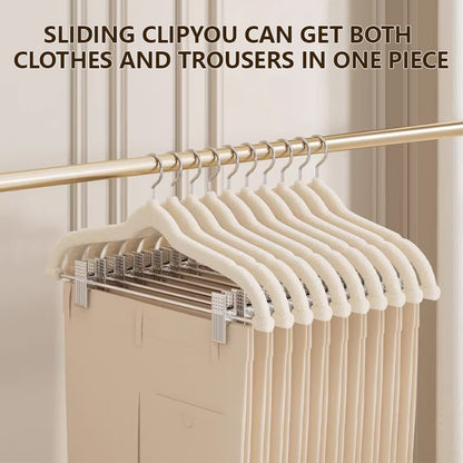 Space-Saving Velvet Hangers with Clips - Ultra Thin Non-Slip Hangers for Delicate Wear