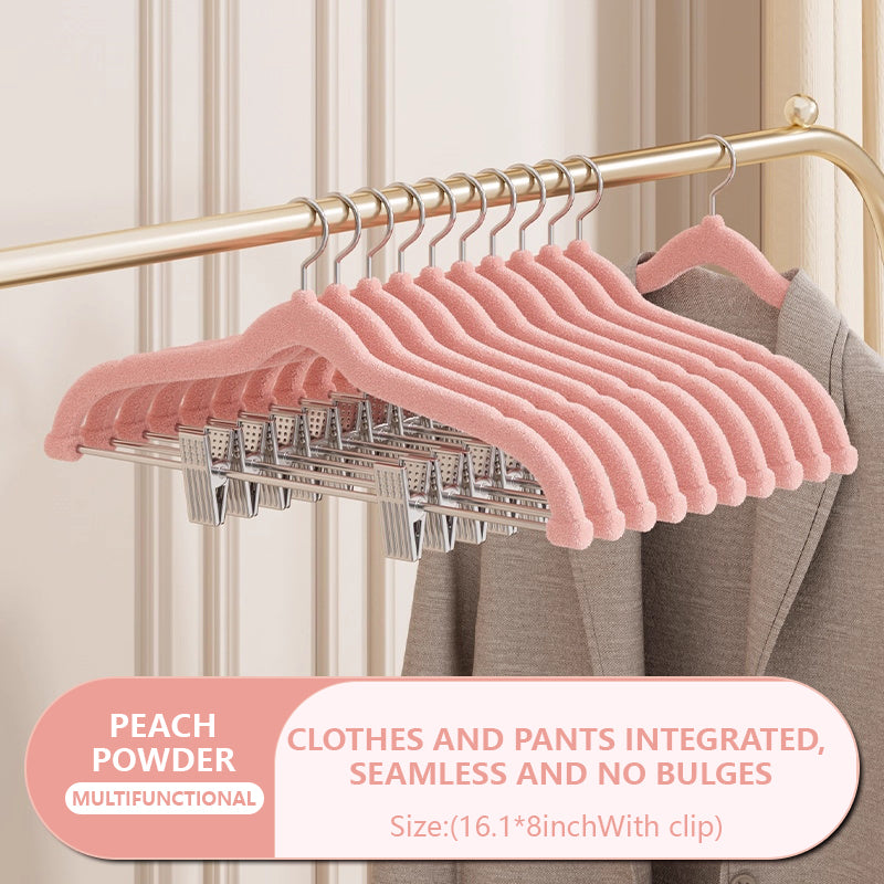 Space-Saving Velvet Hangers with Clips - Ultra Thin Non-Slip Hangers for Delicate Wear