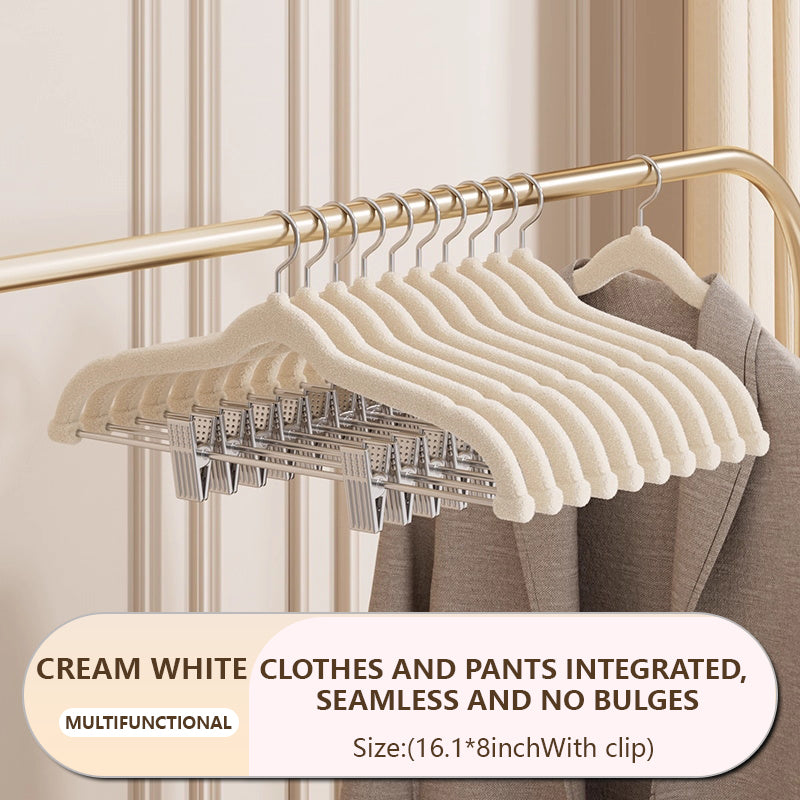 Space-Saving Velvet Hangers with Clips - Ultra Thin Non-Slip Hangers for Delicate Wear