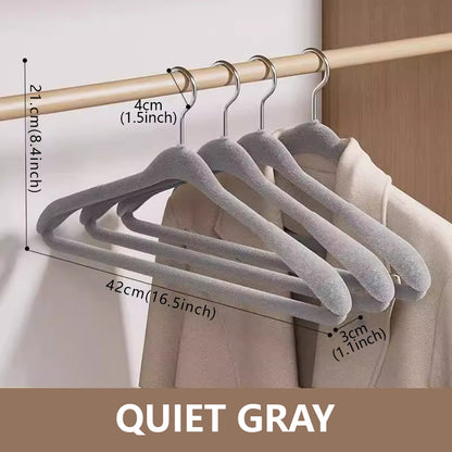 Wide Shoulder Velvet Hangers Non-Slip Heavy Duty Flocked Coat Hangers Space Saving