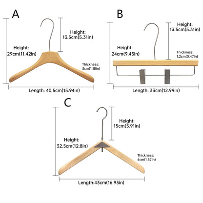 Premium Solid Beech Wood Hangers – Lacquered Coat, Pants & Suit Hangers for Closet Organization