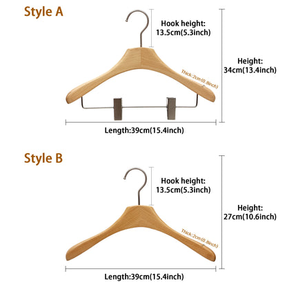 Premium Beech Wood Hangers – Non-Slip Lacquered for Suits, Coats & Shirts