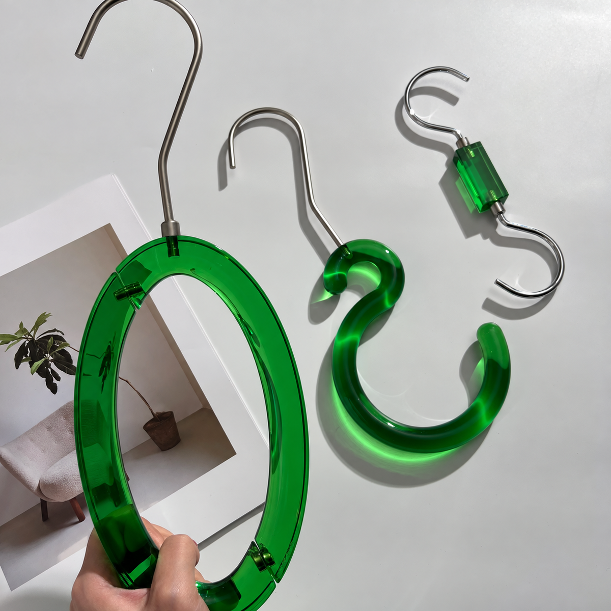 Custom Green Acrylic Hangers with Logo | Wholesale Clothing Hangers