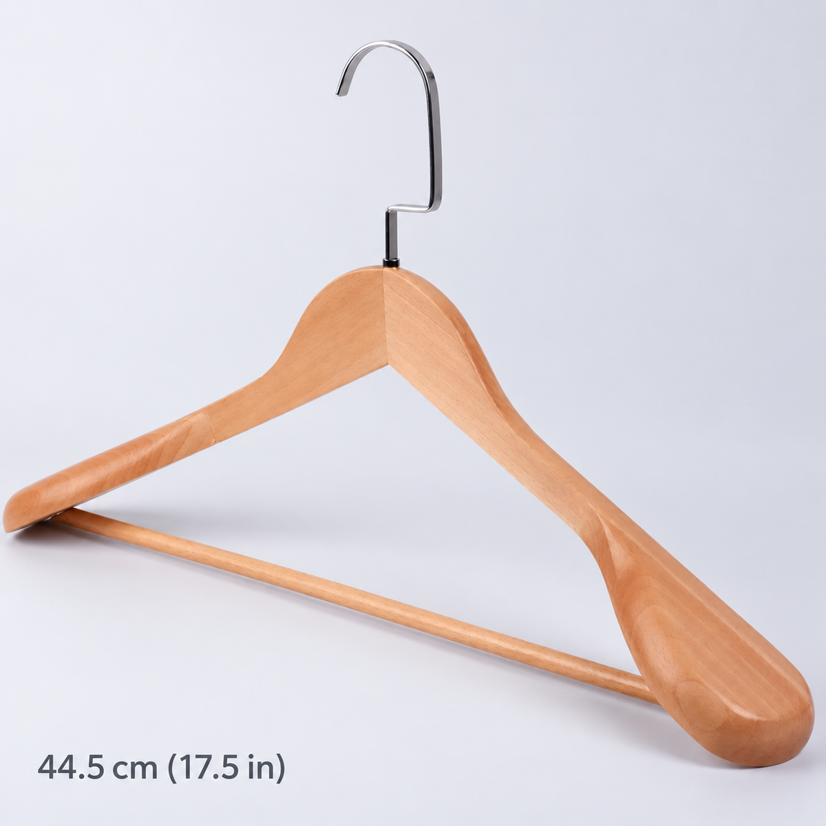 Luxury Solid Wood Wide Shoulder Suit Hangers with Non-Slip Trouser Bar