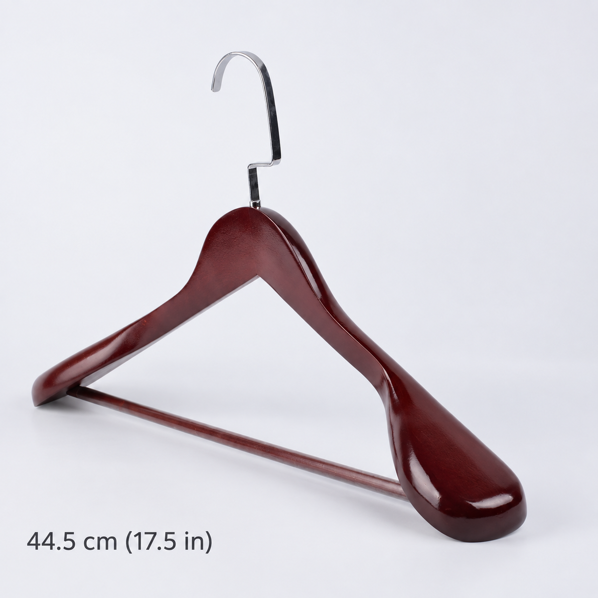 Luxury Solid Wood Wide Shoulder Suit Hangers with Non-Slip Trouser Bar