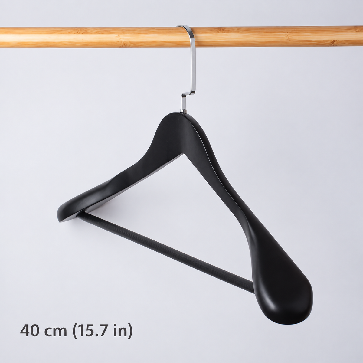 Luxury Solid Wood Wide Shoulder Suit Hangers with Non-Slip Trouser Bar