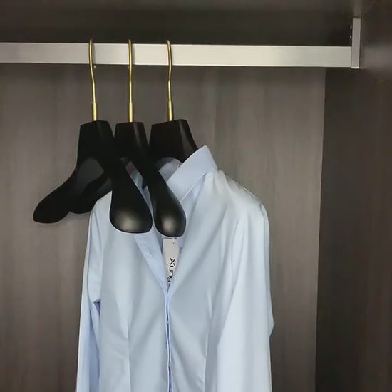 Black Beech Wood Solid Wood Hangers for Hotel, Closet & Boutique Displays for Adults-3