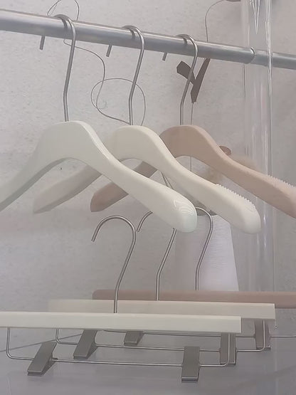 Women’s Beech Wood Hangers with Clips | Custom Boutique Hangers