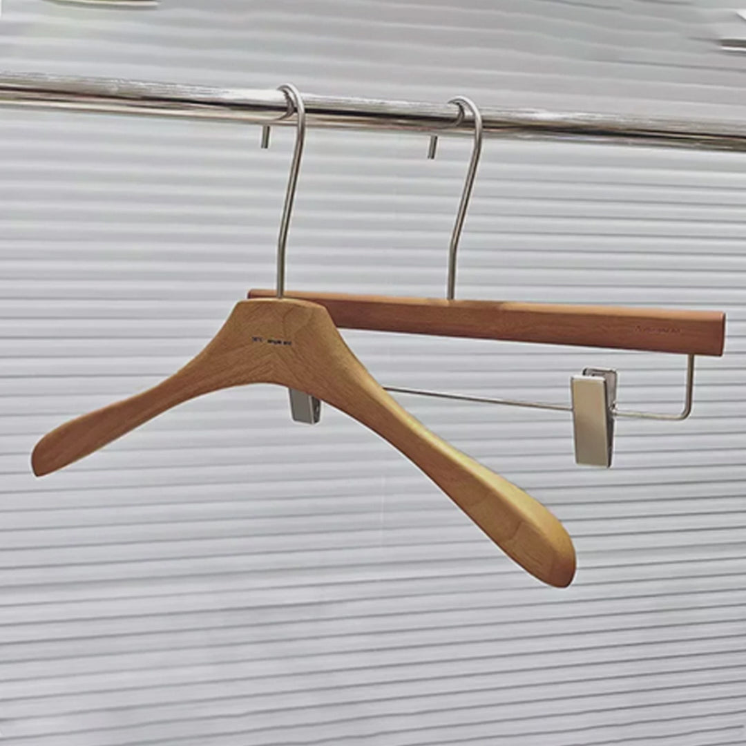 Premium Wooden Hangers Set - Brown Oak Adult Clothes Hangers with Custom Logo-25