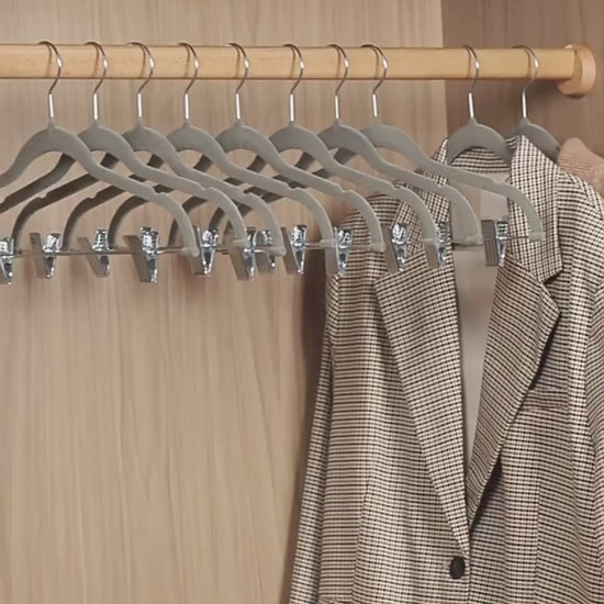 Space-Saving Velvet Hangers with Clips - Ultra Thin Non-Slip Hangers for Delicate Wear-4