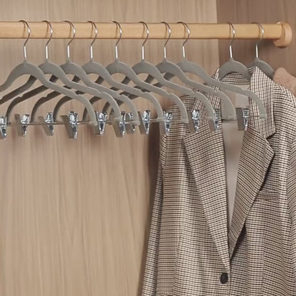 Space-Saving Velvet Hangers with Clips - Ultra Thin Non-Slip Hangers for Delicate Wear-4