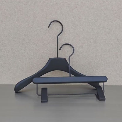 Wholesale Kids Wooden Hangers with Adjustable Clips & Custom Logo