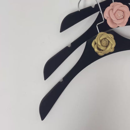 Camellia Velvet Non-Slip Hangers & Adjustable Pant Hangers for Boutique Clothing Display